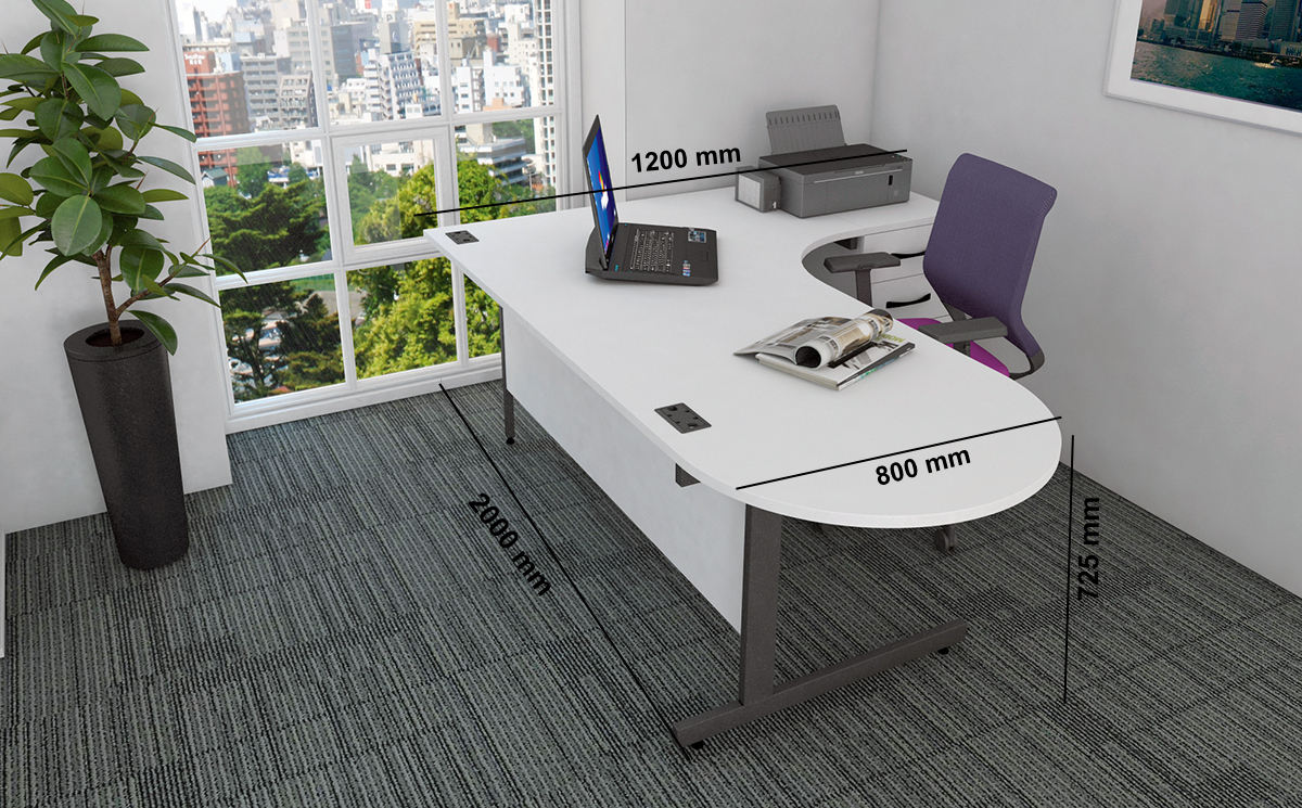 Tasso 1 D Shape Ended Radial Executive Desk Size Image