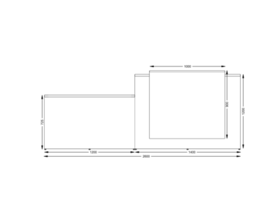 Desk With Overhang Panel And Dda Access Unit