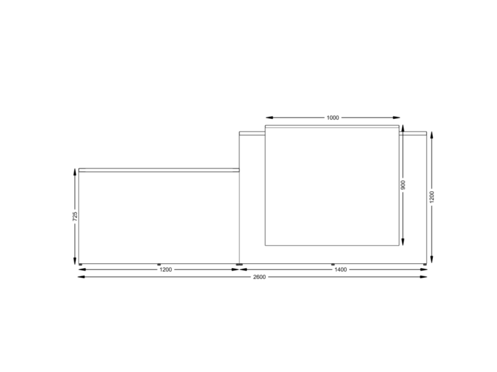 Desk With Overhang Panel And Dda Access Unit