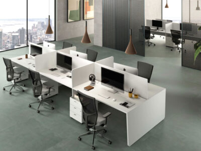 Glada Back To Back Operational Office Desk With Slab Leg For 2 And 4 Persons 1