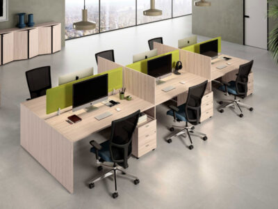 Glada Back To Back Operational Office Desk With Slab Leg For 2 And 4 Persons 2