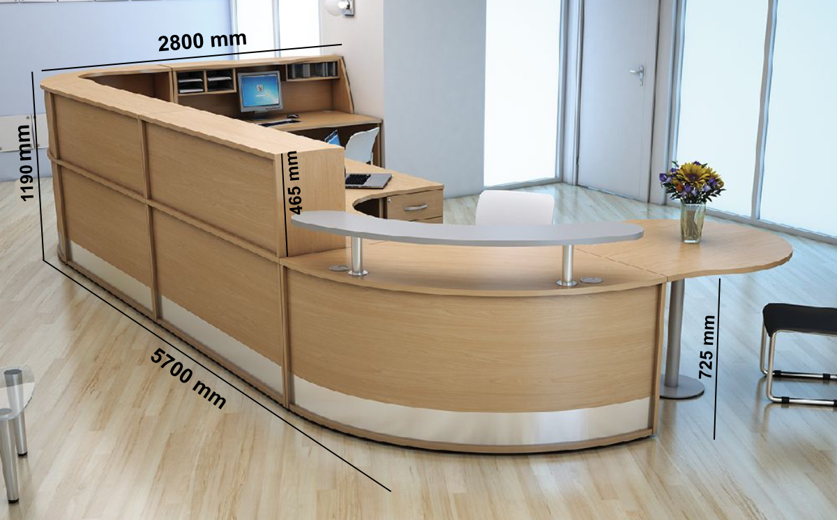 Krizia 3 Reception Desk With Dda Compliant Size