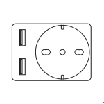 Gaetano Two Usb Chargers + One Power Socket For Type F Plugs