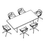 Small Rectangular Shape Table (6 Persons) + 6 Chair