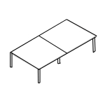 Ecedro Rectangular Shaped Meeting Table With Metal Legs Sketch 3