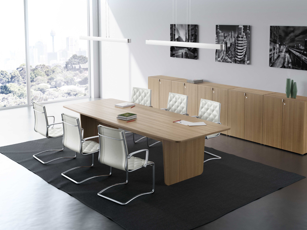 Glada 3 Barrel Shaped Meeting Table With Multiple Legs 2