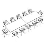 Large Rectangular Shape Table (12 and 16 Persons) + 12 and 16 Chair