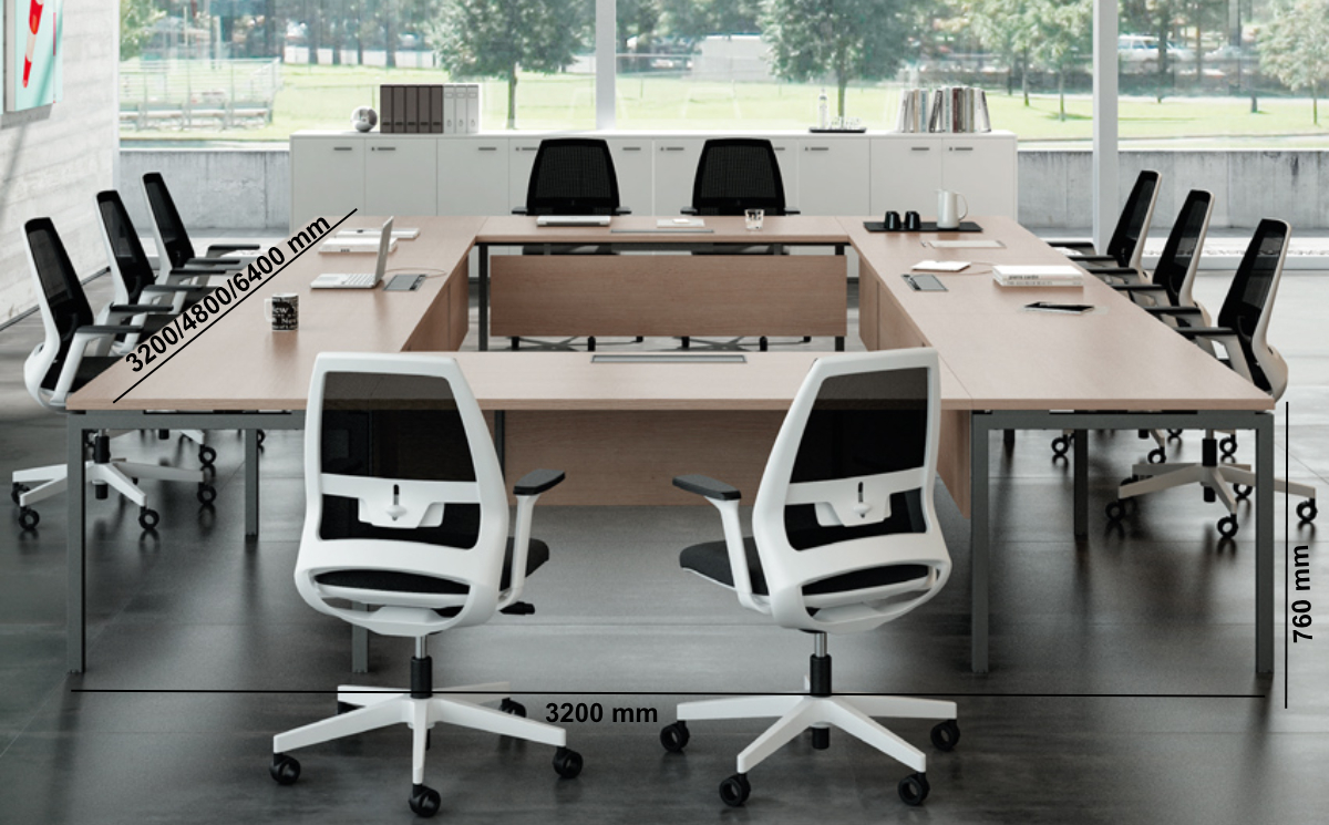 Maso 1 Square And Rectangular Shaped Meeting Table Middle