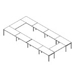 Maso 1 Square And Rectangular Shaped Meeting Table Sketch 3