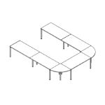 Maso U Shaped Meeting Table Sketch 2