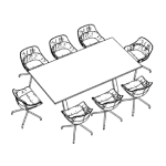 Medium Rectangular Shape Table (8 Persons) + 8 Chair