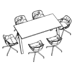 Small Rectangular Shape Table (6 Persons) + 6 Chair