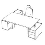 Vincenzo 2 And Fargo Bundle Desk With Left Pedestal And Right Credenza Unit