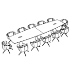 Barrel Shape Table (12 Persons) + 12 Chair