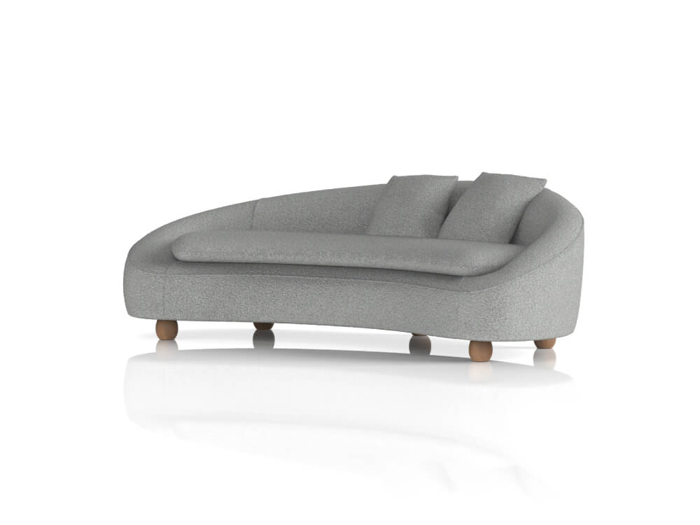 Buona – Grey Boucle Three Seater Sofa 4