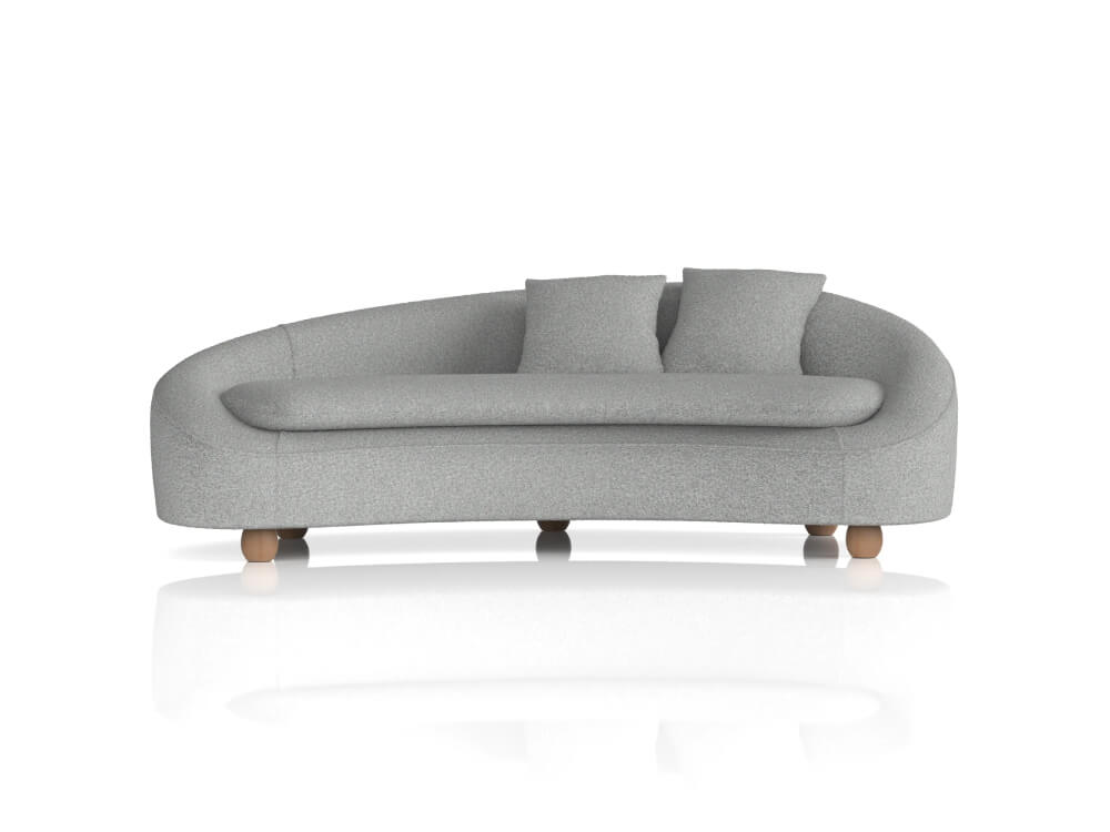 Buona – Grey Boucle Three Seater Sofa 8