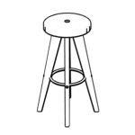 Cirocco 2 – Stool With Oak Ral Legs (buttons)