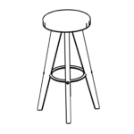 Cirocco 2 – Stool With Oak Ral Legs (no Buttons)