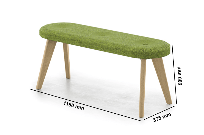 Cirocco 3 – Bench With Oak Ral Legs Size Image