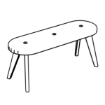 Cirocco 3 – Bench With Oak Ral Legs With Buttons