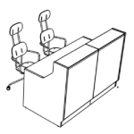 L1656 x D824 x H1105 + 1 or 2 Chair