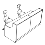 L2456 x D824 x H1105 + 1 or 2 Chair