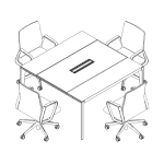 Square Shape Table (4 Persons) + 4 Chair