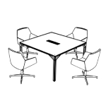 Square Shape Table (4 Persons) + 4 Chair