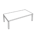 Rectangular Shape Table with Square Leg (6 and 8 Persons)