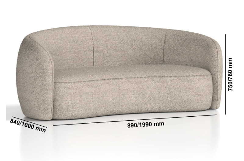 Hagne One And Two Seater Sofa Size Image