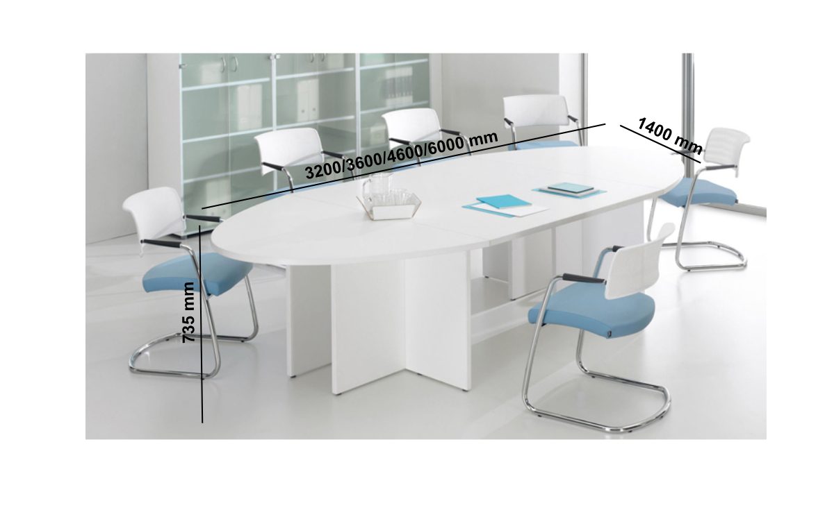 Luca 3 – Oval Shape Meeting Table Size