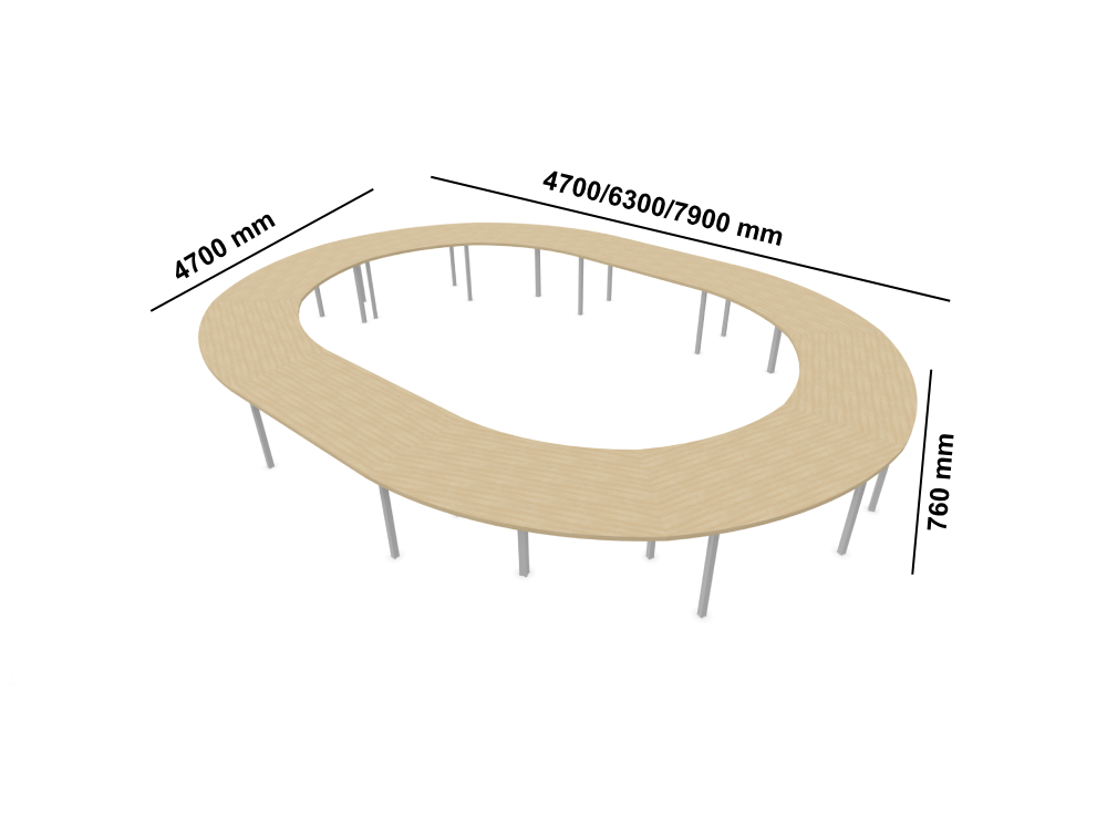 Maso 2 Round And Oval Shaped Meeting Table Middle