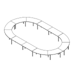 Maso 2 Round And Oval Shaped Meeting Table Sketch 3