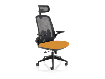 Matilde – Executive Mesh Chair With Headrest Senna Yellow 1