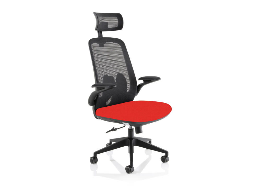 Matilde – Executive Mesh Chair With Headrest Tabasco Orange 1