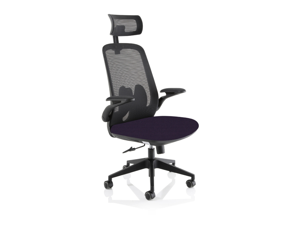 Matilde – Executive Mesh Chair With Headrest Tansy Purple 1