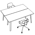 Workstation for 2 Persons + 2 Chair