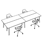 Workstation for 4 Persons + 4 Chair