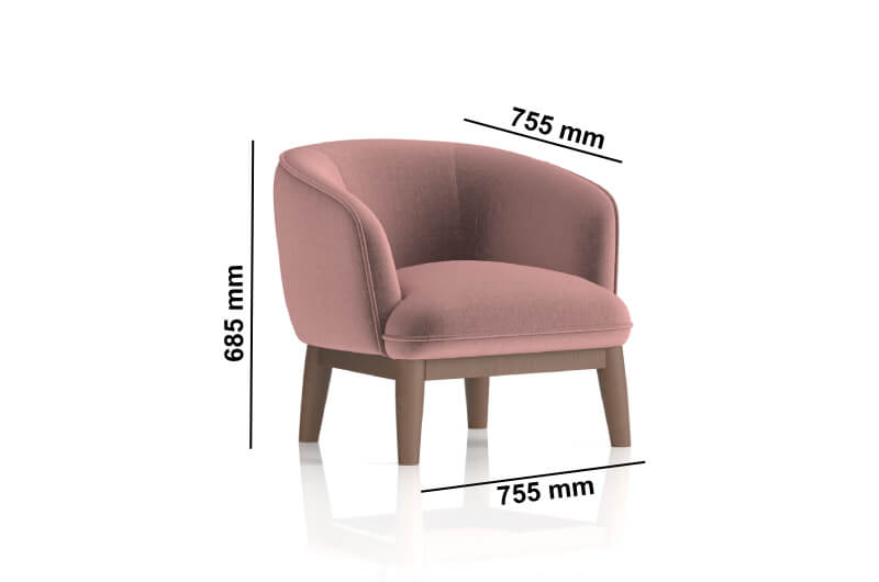 Pasquale Armchair With Wooden Leg Size