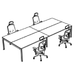 Workstation for 4 Persons + 4 Chair