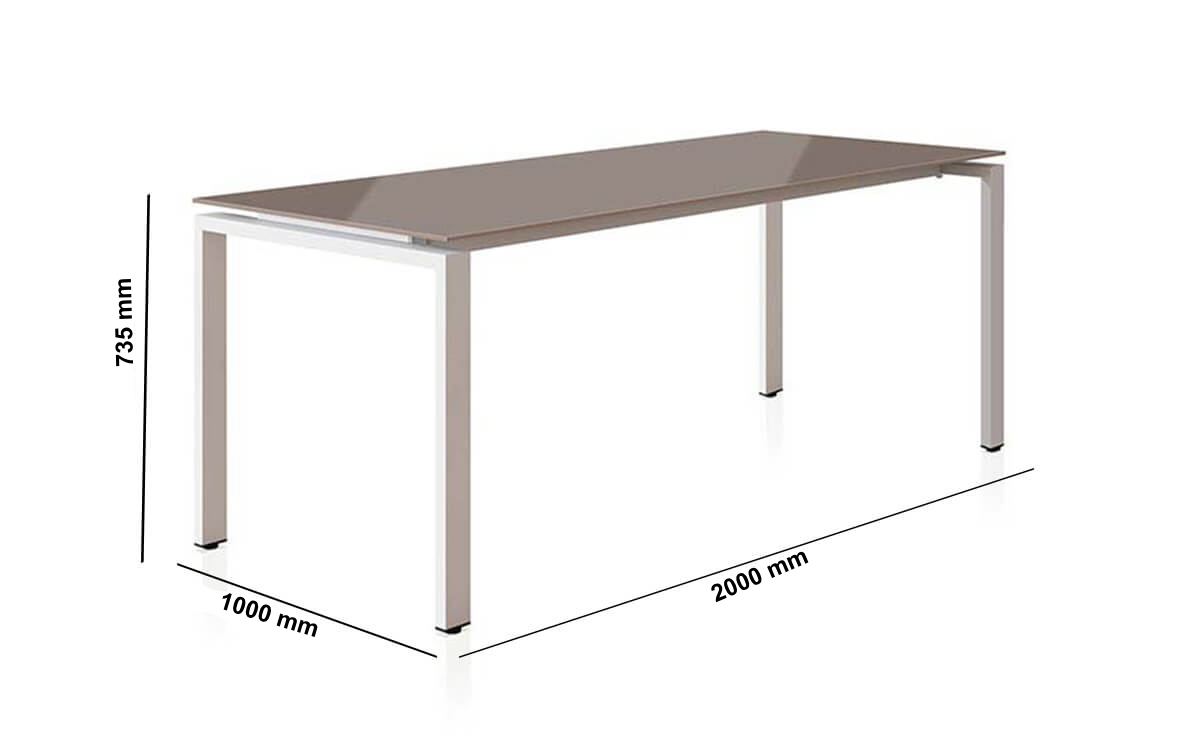 Rico 4 – Melamine Glass Top Rectangular And Barrel Shaped Meeting Table Size