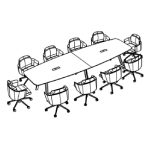 Barrel Shape Table (10 and 12 Persons) + 10 and 12 Chair