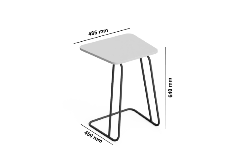 August Laptop Table With Tubular Frame Size