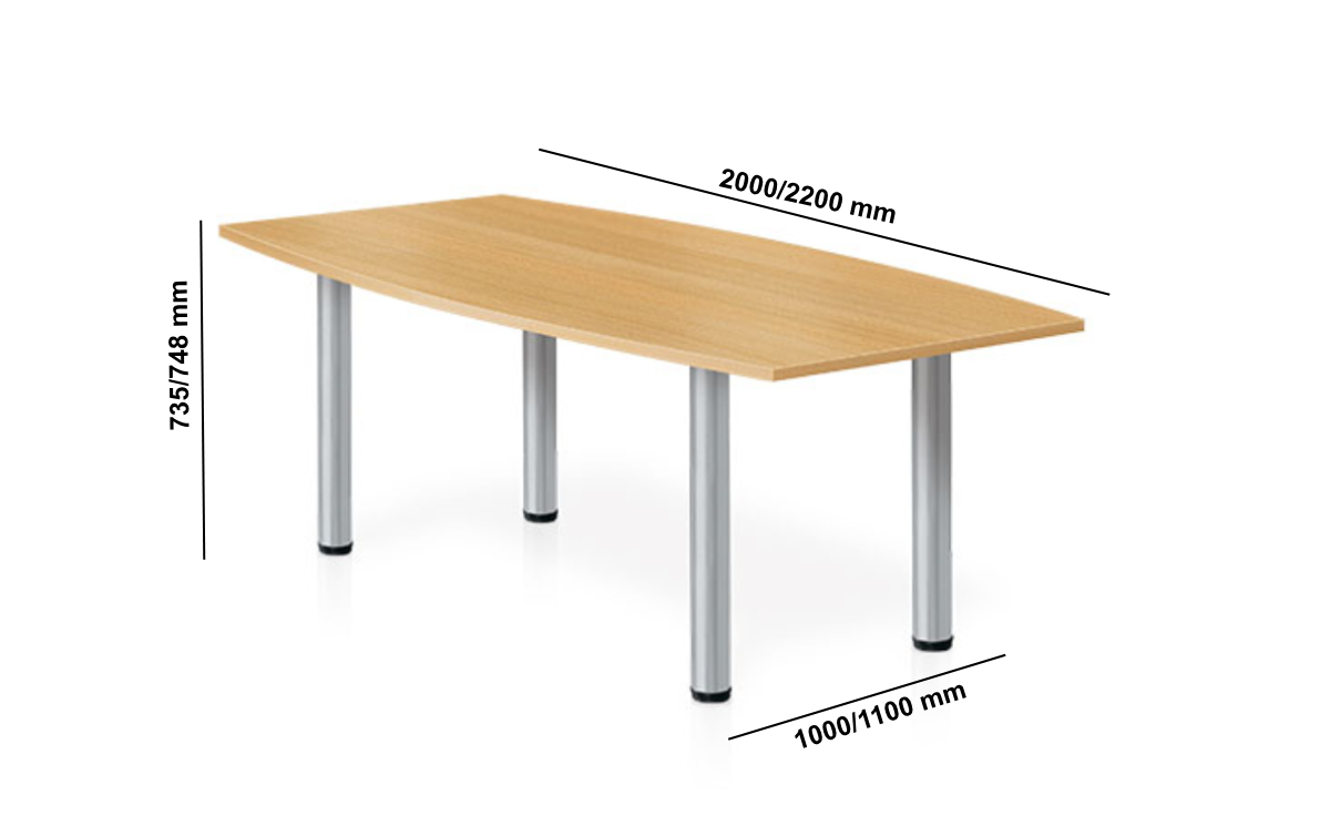 Cosimo 4 – Barrel Shaped Meeting Table Size