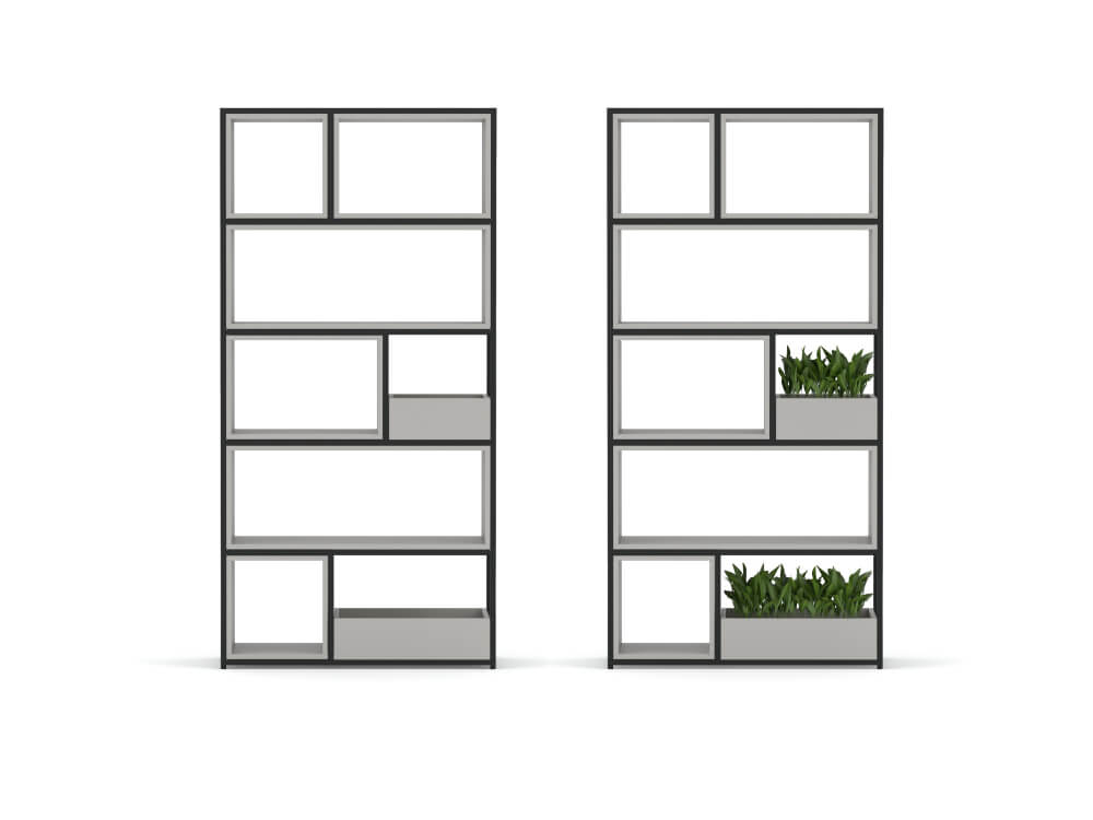 Feb Bookcase With Optional Cubby Unit And Plant Box 18