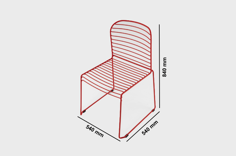 June Skid Base, 4 Legged & Demountable Base Chair Size Image