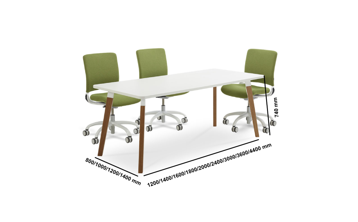 Arnaldo - Round, Rectangle and Barrel Shaped Meeting Table Dimensions img