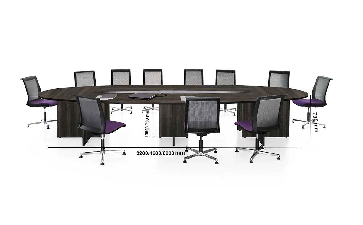 Luca 4 – Elliptical Shape Meeting Table Size