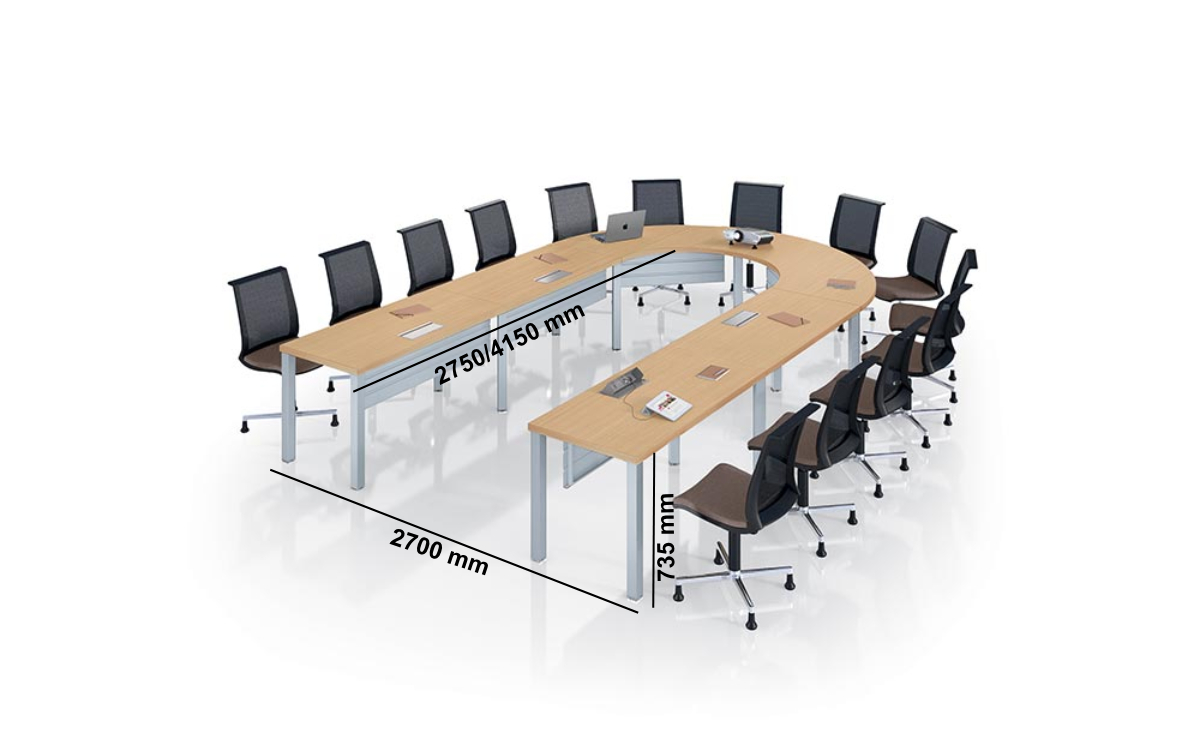 Luca 5 – U Shape Meeting Table Size