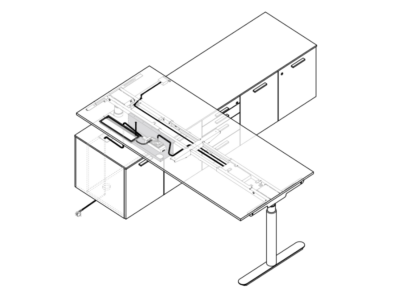 Nuvalia – Height Adjustable Executive Desk With Optional Credenza 001